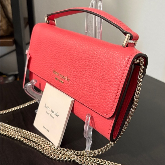 NWT KATE SPADE Top Handle Pebbled Leather Crossbody Chain Bag - Picture 4 of 8